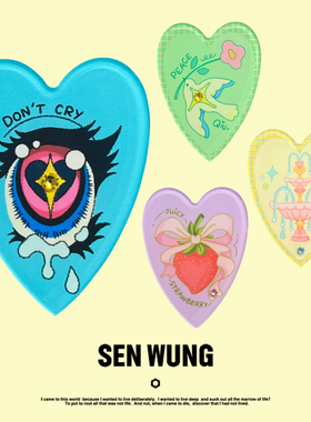 SEN WUNG【爱心涂鸦】多巴胺小众复古发卡彩色可爱个性手绘鸭嘴夹