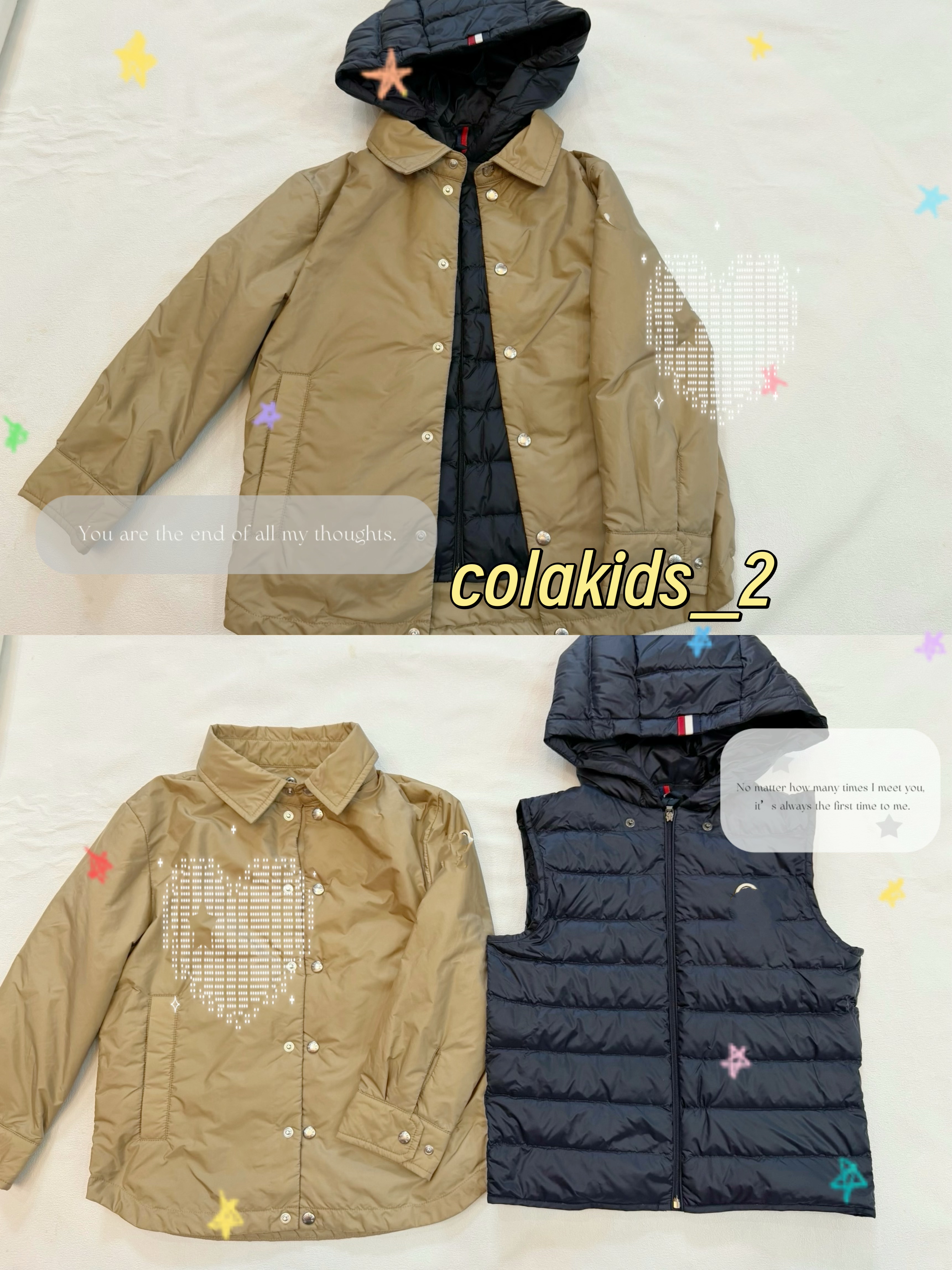 预 26秋冬新款男女儿童两件套棉服羽绒服马甲