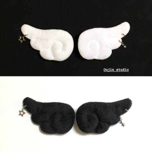 少女心黑白天使翅膀挂件