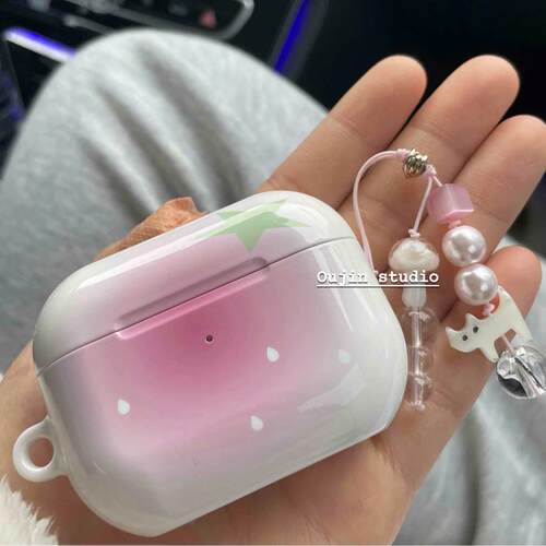 硬壳ins风粉色晕染耳机保护套
