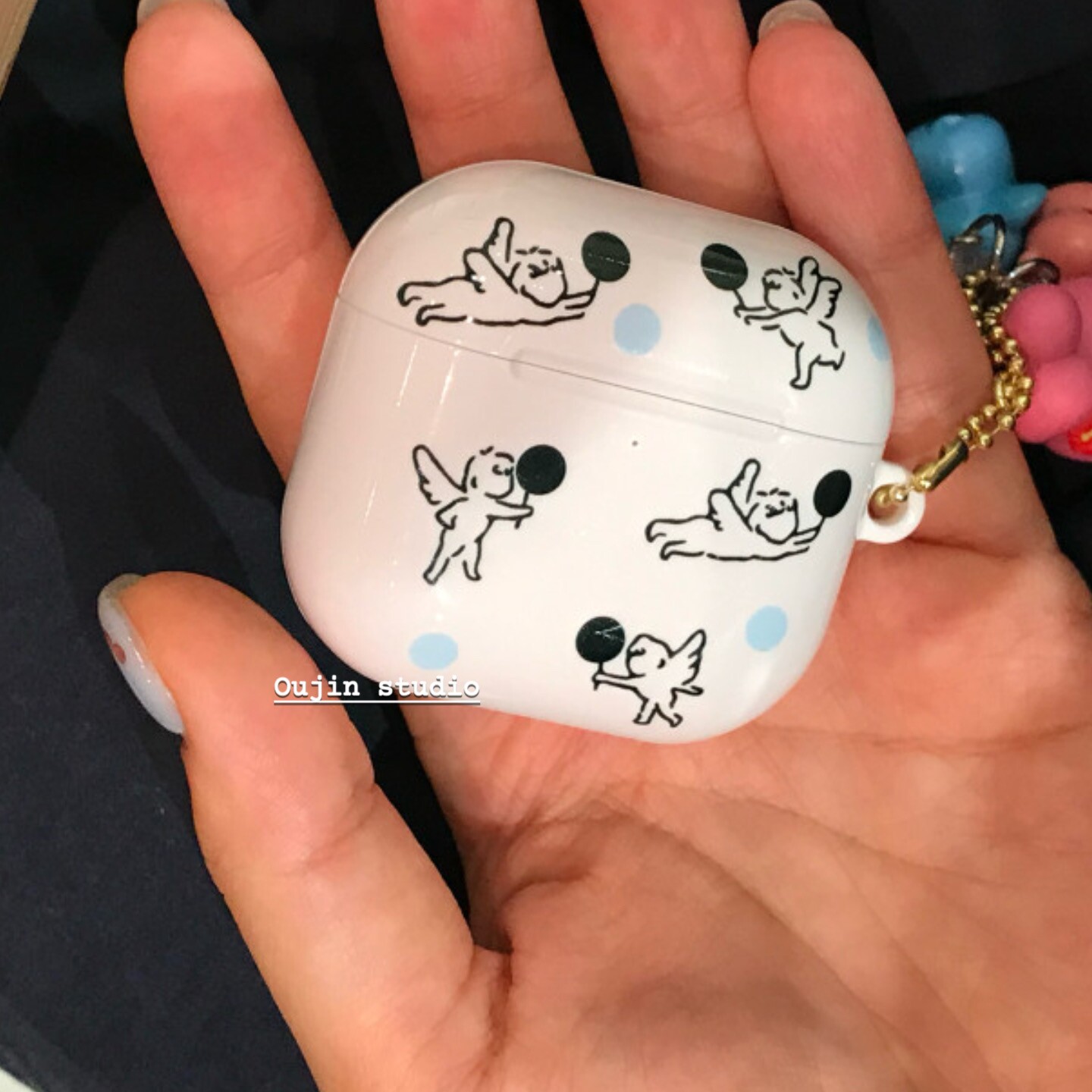 韩系波点丘比特AirPods耳机壳