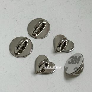 韩系ins博主同款 小众设计高级感复古金属扣手机黏贴扣挂件固定