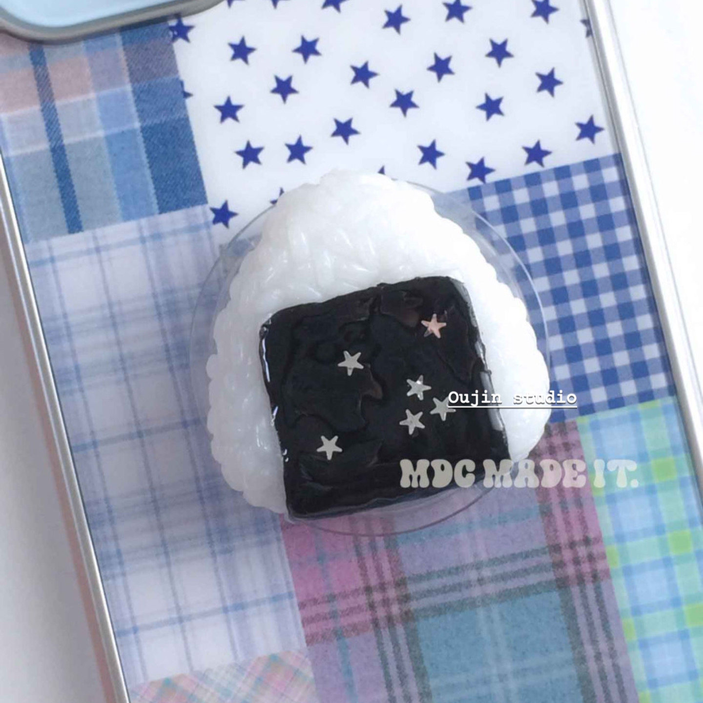 韩系ins可爱星星diy寿司紫菜饭团懒人手机支架创意磁吸支架桌面