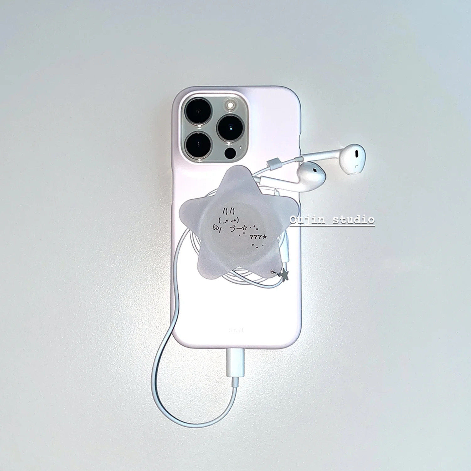 韩系可爱雾面星星造型小兔子手机支架磁吸懒人支架卡通萌系手机座