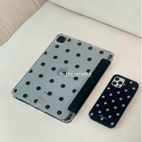 个性简约黑色波点ipad保护壳苹果