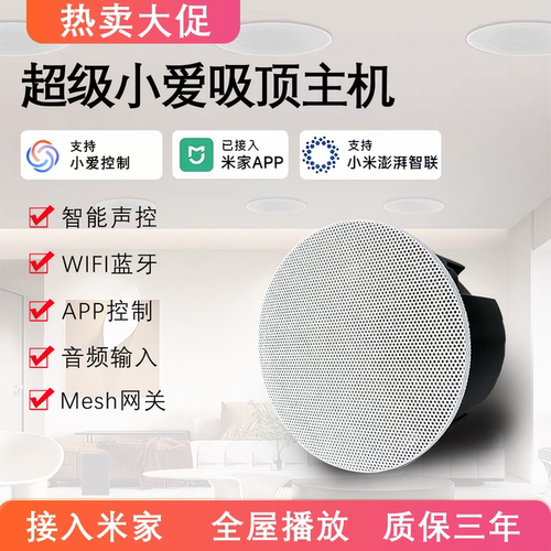 超级小爱吸顶主机WIFI蓝牙APP控制全屋播放米家智能音箱