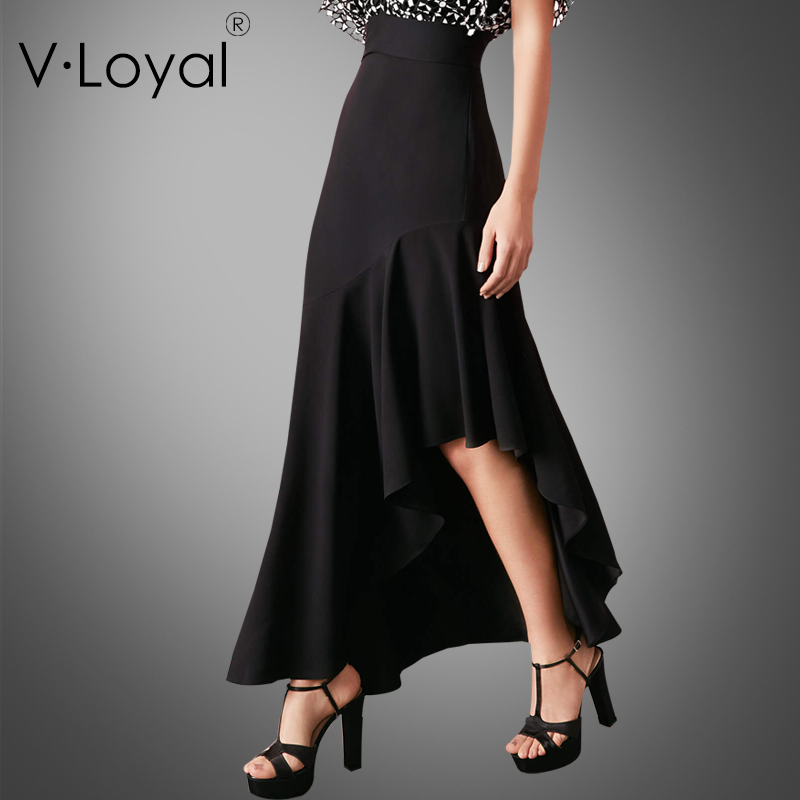 春秋人气新品欧洲站荷叶边半身裙 高腰修身显瘦A字大摆长裙女|msdalam kategori Butik wanita / wanita, skirt - dari Buy2taobao.com untuk memberikan perkhidmatan ejen Taobao profesional membeli