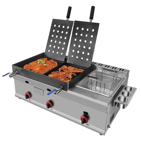 Железная курица, выращенная в печи, коммерческая жаркая горшка все -в одном машине, газовый газовый куриный скелет, кальмары Скройные кальмары специальная жаркая жаркая пластина