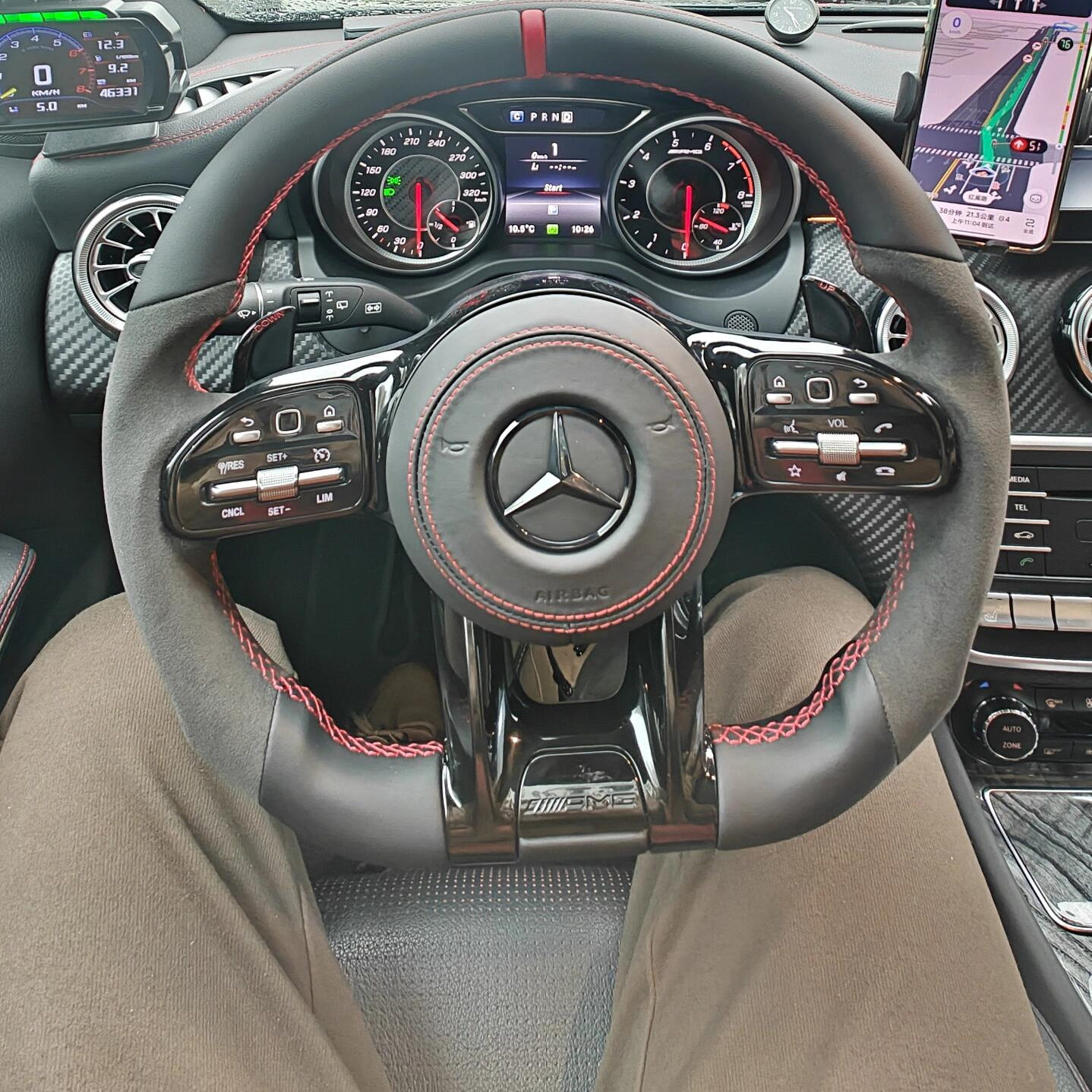 奔驰amg碳纤维方向盘glkec23600ls级迈巴赫蝴蝶方向盘总成改装盘