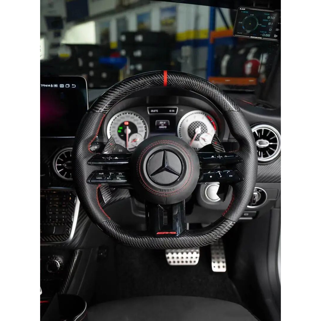 奔驰acesg级AMG碳纤维蜻蜓方向盘老款改新款升级改装总成锻造