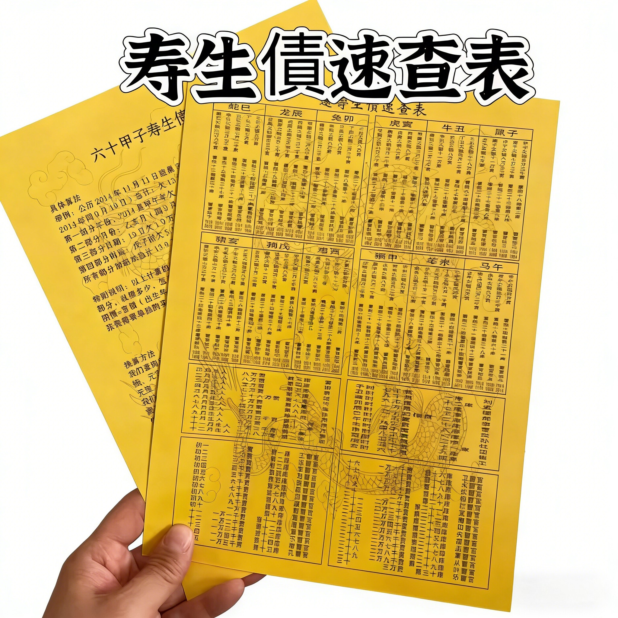 1张寿生速查表六十甲子纳库欠缴换算表图解说明方法对应图表