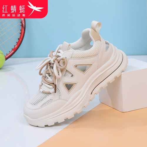 红蜻蜓罗马鞋包头运动