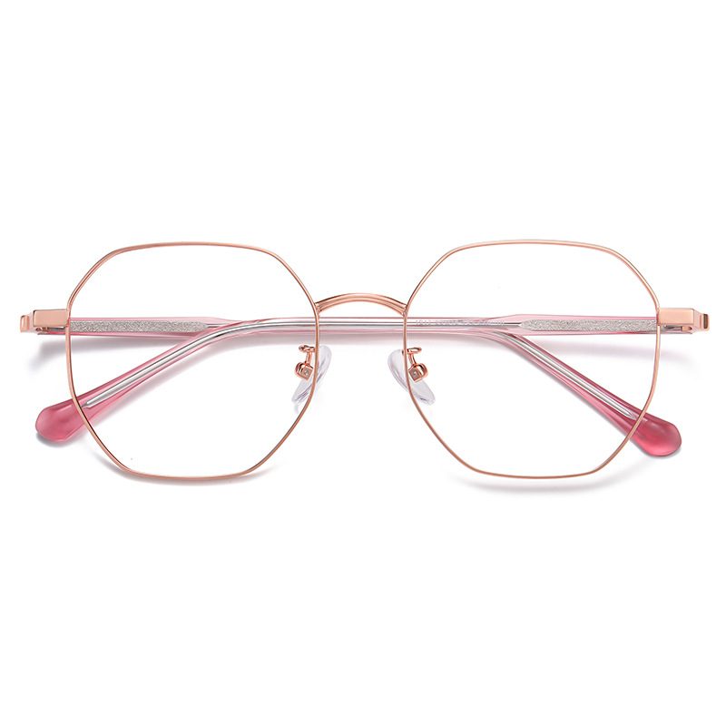 新款眼镜框大框显瘦时尚多边形金属镜架板材腿鼻托可配近视女才子