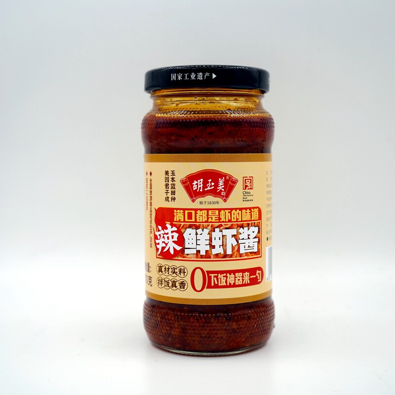 安徽安庆特产调味酱胡玉美牛肉炸酱190克粒粒香七味辣米虾鲜虾酱