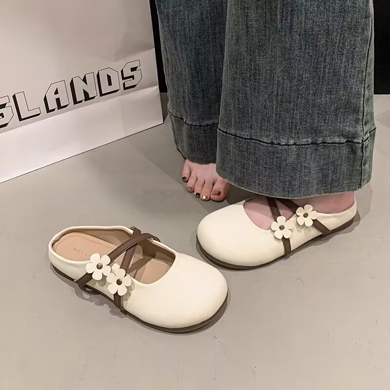 8852厚底包头半拖鞋勃肯鞋女外穿2025新款春夏季增高一脚