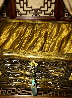 金丝楠木乌木阴沉木圆角柜门对开全独板制作珠宝箱化妆箱收纳盒
