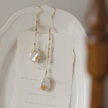 JUNJUN STUDIO巴洛克美产14k包金耳环女小众设计感显瘦耳饰耳夹