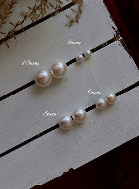 JUNJUN自制多规格s925银淡水珍珠馒头耳钉万搭日常简约气质经典