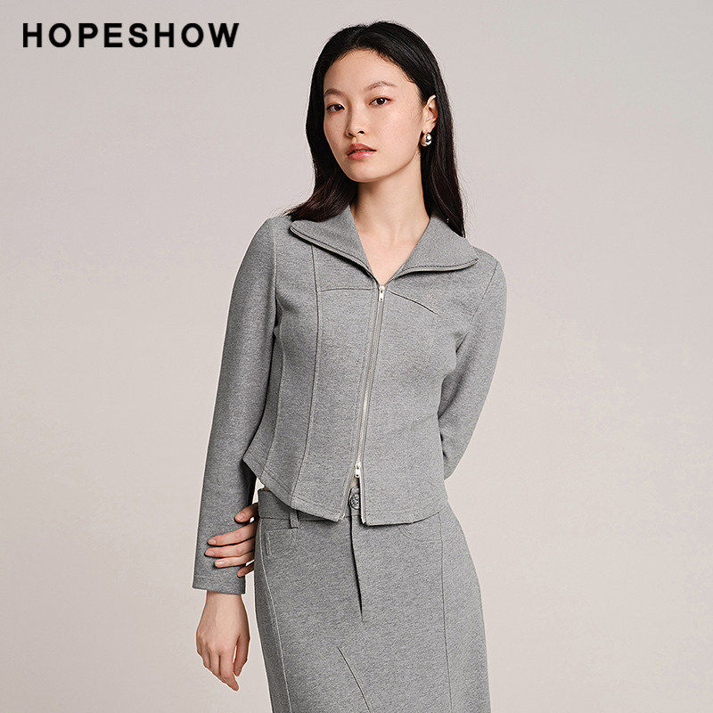 红袖秋季2024新款女装 正肩收腰双向拉链翻领运动外套89224300402,女装/女士精品,短外套,淘宝优惠券,粉丝福利购,淘宝优惠卷