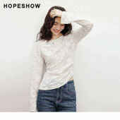 日常价 红袖 2024秋新款 女装 不对称收褶正肩船领T恤