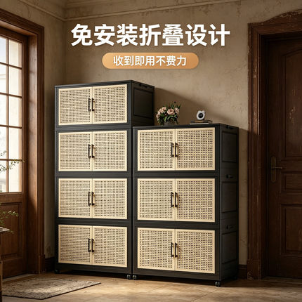 德国新款收纳柜家用卧室衣服大容量收纳箱免安装加厚折叠置物柜子