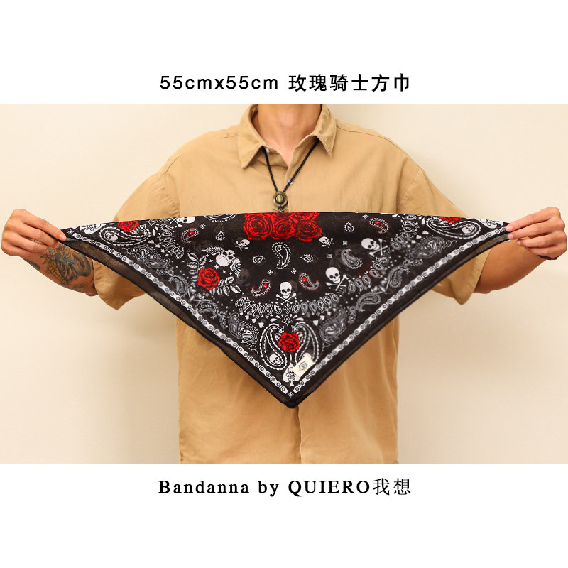 机车摇滚迷笛头巾QUIERO骷髅骑行