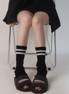秋冬袜套白色毛线堆堆袜子lolitajk针织辣妹女冬中筒袜秋冬保暖