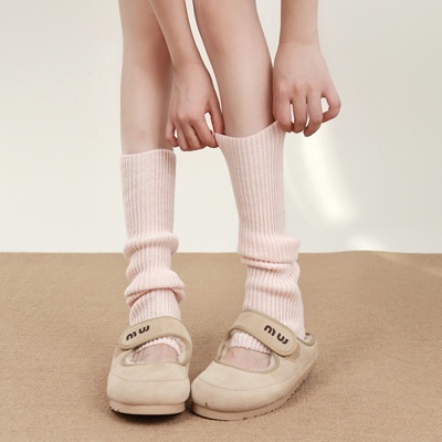 奶蓝色袜套堆堆袜秋冬季配瑜伽