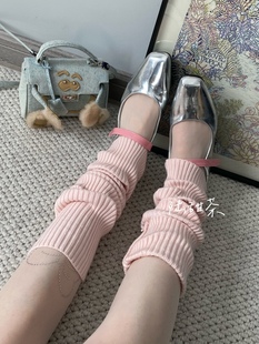 陆甜茶 堆堆袜套 粉色袜套少女高弹2023早春芭蕾风白色百搭薄款