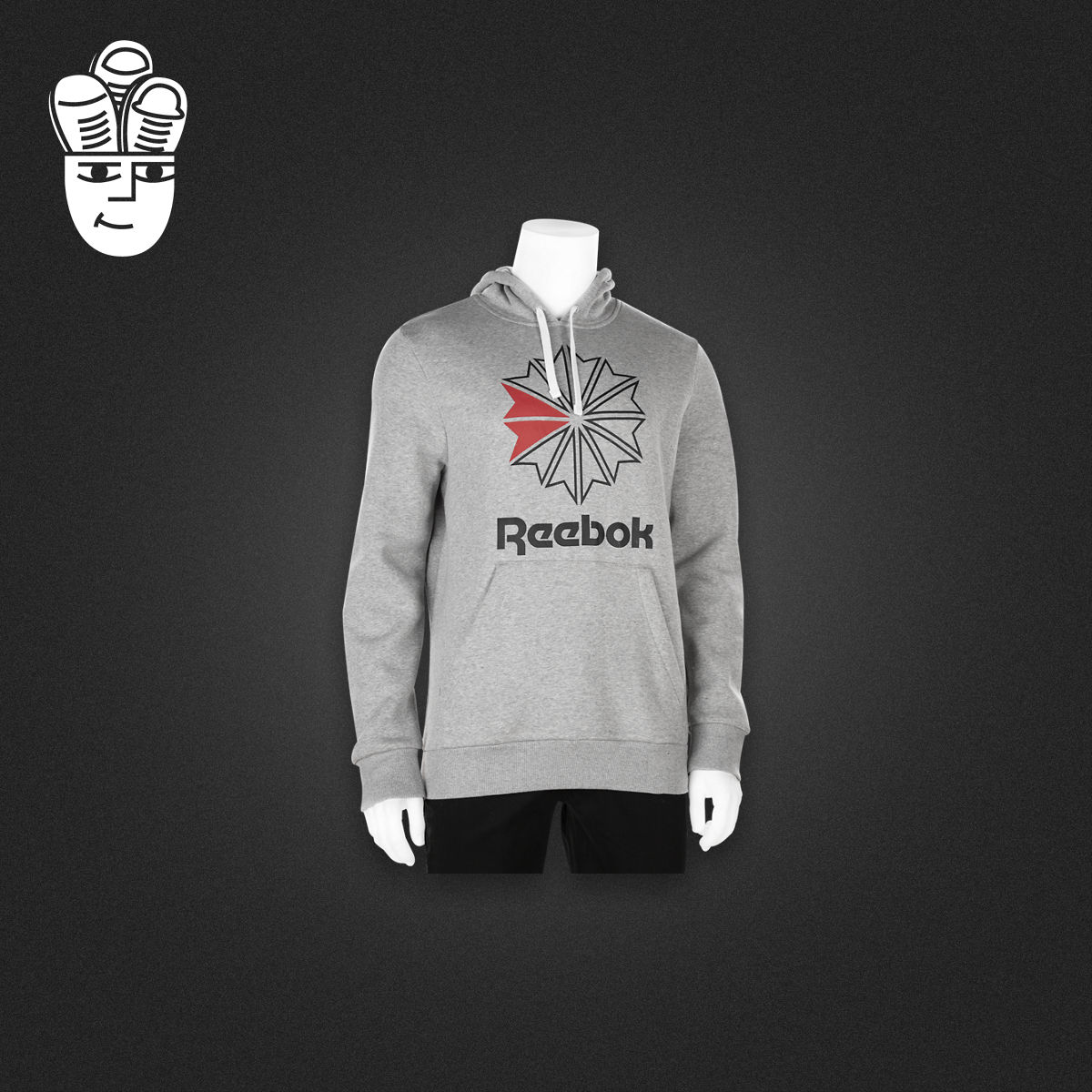 Reebok Classic Big Logo Hoodie 锐步男子时尚图案卫衣连帽衫