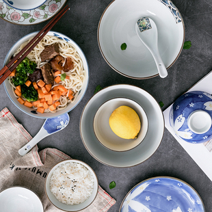 陶瓷碗餐具和风家用碗吃饭隔热米饭碗小碗. 日式 碗成人可爱个性