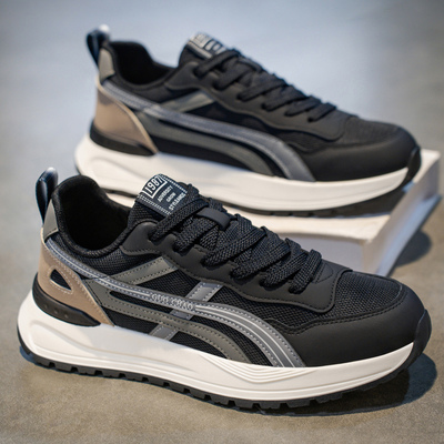 男鞋2025新款冬季潮流百搭跑步运动鞋青少年休闲软底增高老爹潮鞋