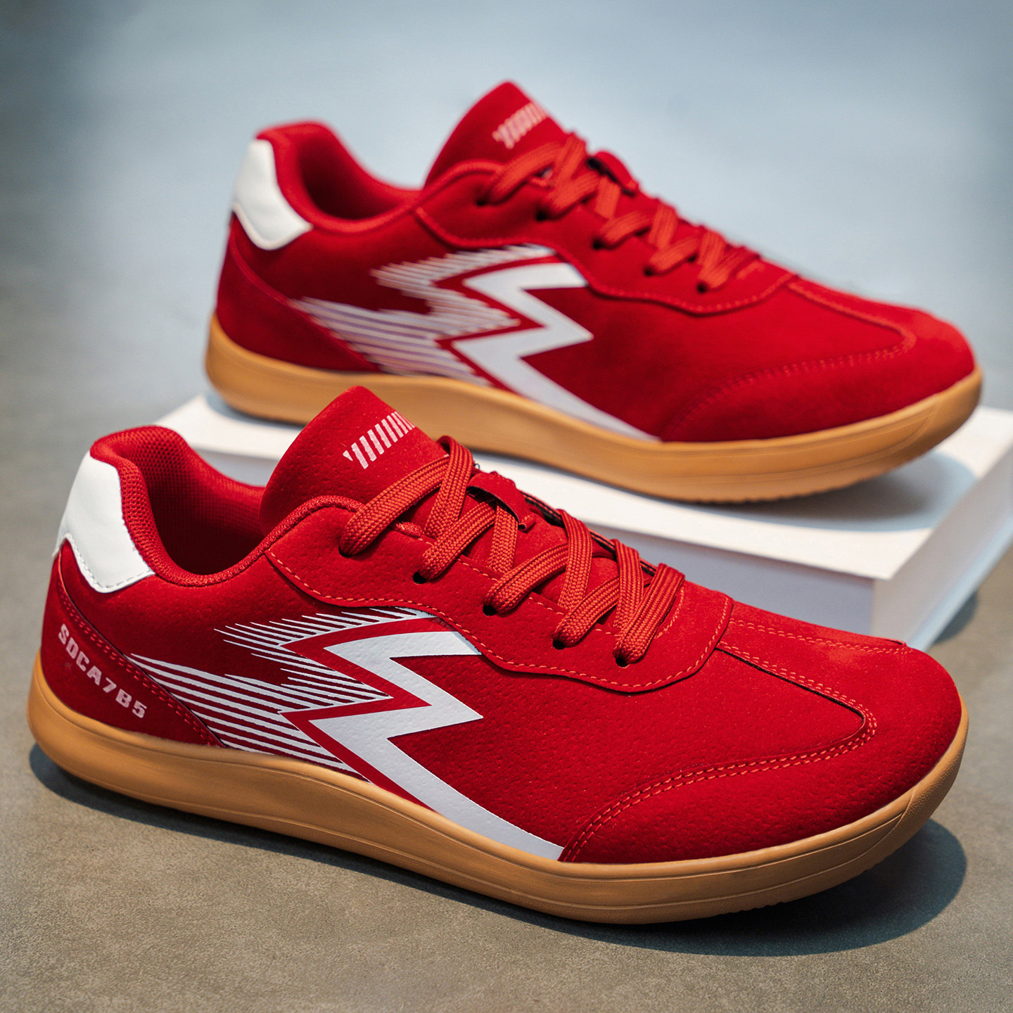 本命年男鞋2026新款春季潮流休闲百搭红色青少年运动软底德训潮鞋,流行男鞋,单鞋,淘宝优惠券,粉丝福利购,淘宝优惠卷