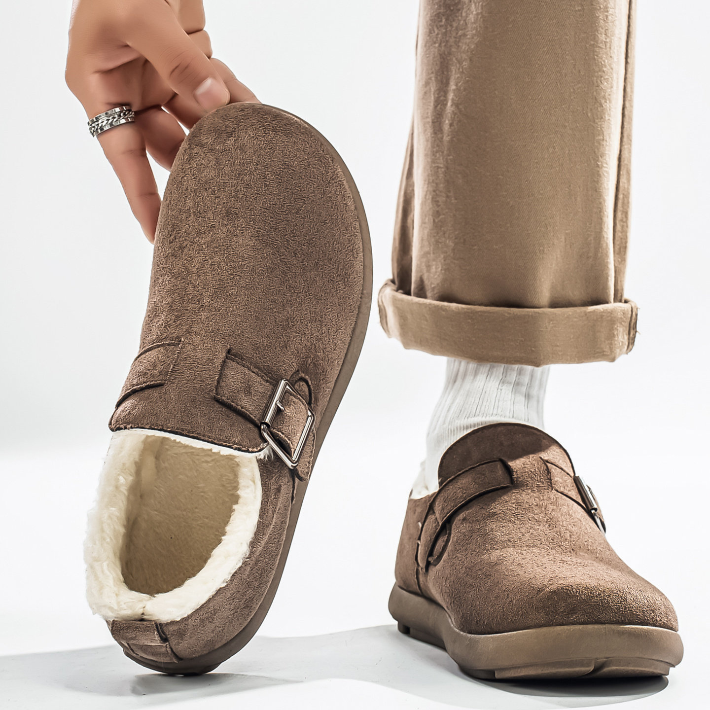 勃肯男鞋冬季加绒加厚保暖棉鞋翻毛皮复古大码软底防寒休闲豆豆鞋,流行男鞋,单鞋,淘宝优惠券,粉丝福利购,淘宝优惠卷