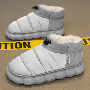 雪地靴男款冬季2023新款加绒加厚东北保暖厚底高帮一脚蹬面包棉鞋