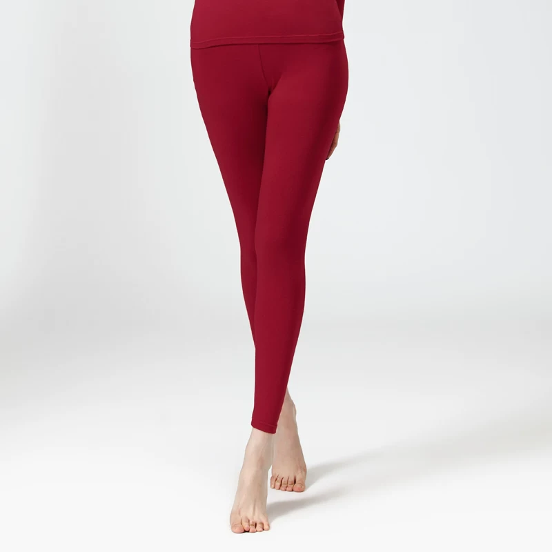 Хлопковое термобелье, тонкие брюки, красные лосины, Slim fit, плотно