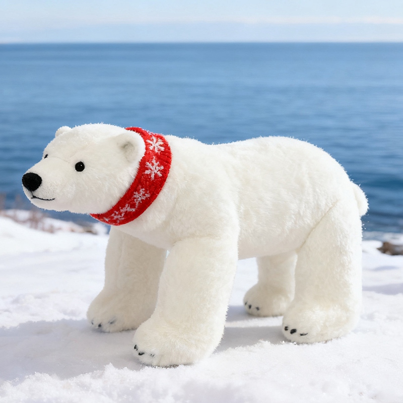可爱北极熊毛绒玩具海底世界纪念品公仔极地公园海洋馆玩偶布娃娃