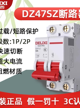 德力西电动车断路器专用DZ47SZ直流磁吹灭弧小型塑壳空气开关63A
