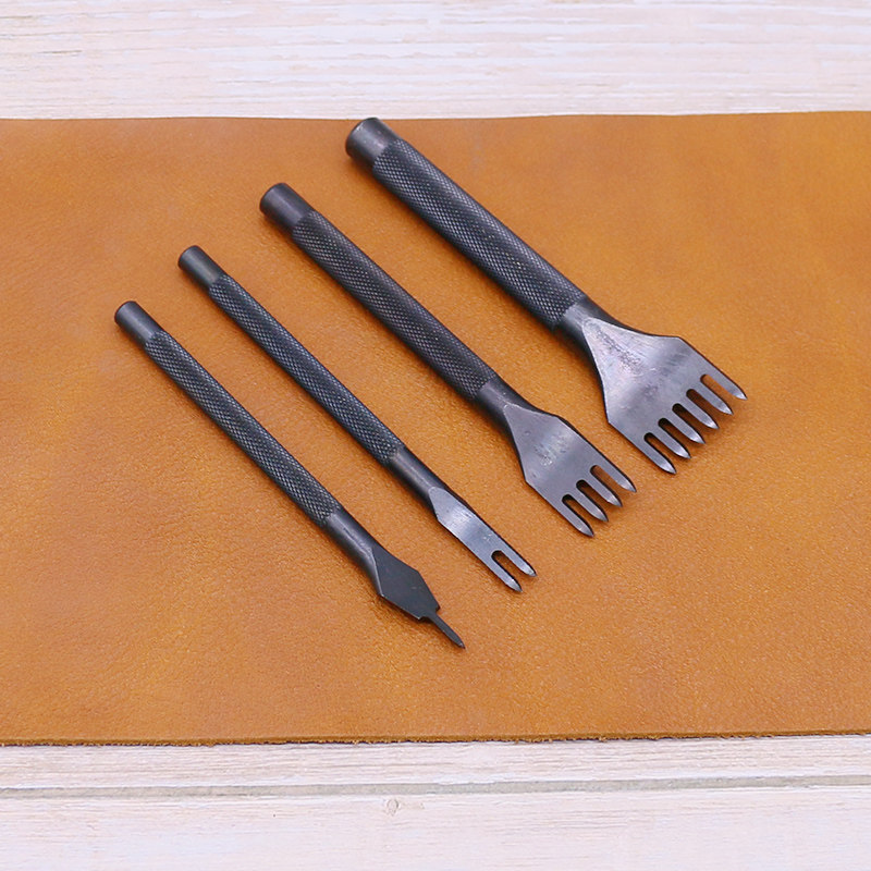 皮革diy缝纫工具 皮革线孔线眼打孔黑花菱斩套装 皮革菱形打孔器