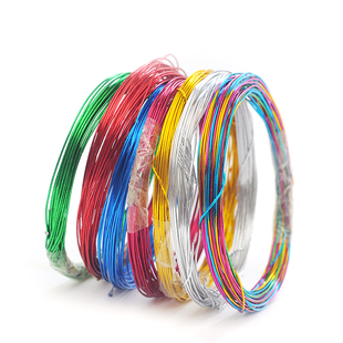 22号彩色手工铁丝纽扣花漆包铁丝材料DIY手捧花10根一扎手工辅料