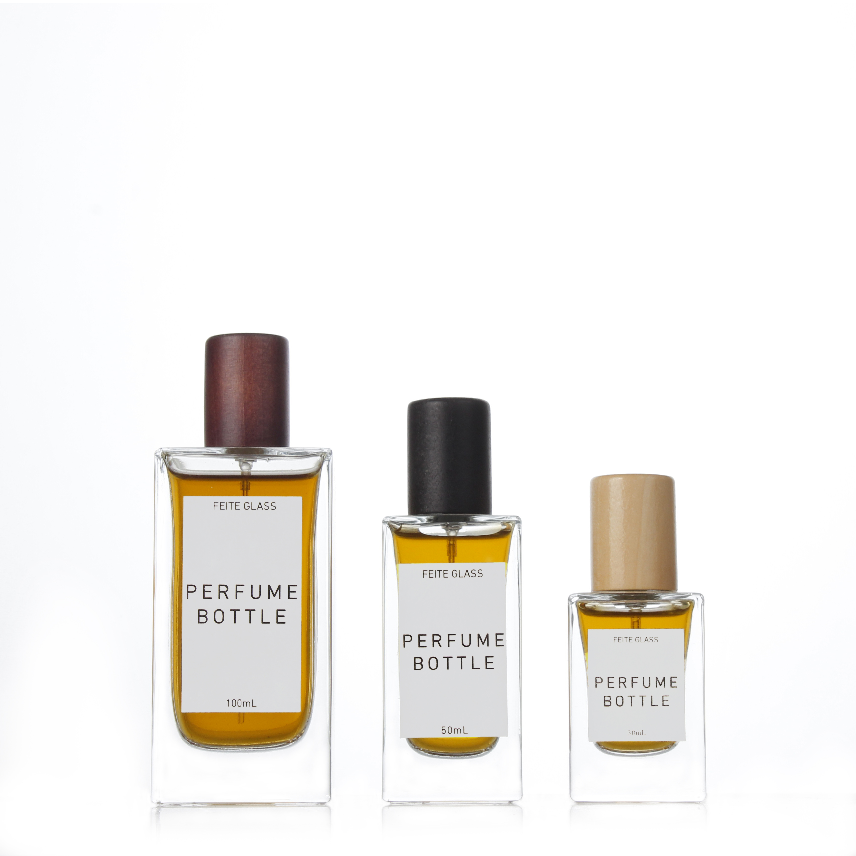 30ml50ml100ml卡口长方形香水瓶玻璃喷雾香水瓶按压香水分装瓶