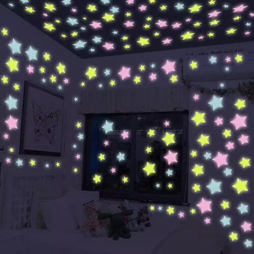 夜光五角星贴立体发光卧室儿童