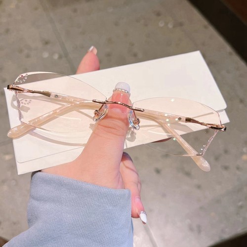 高度数女无框纯钛钻石切边防蓝光