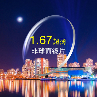 1.67超薄树脂非球面绿膜防辐射近视镜片树脂眼镜片光学配镜2片