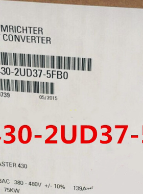 西门子 MICROMASTER MM430变频器 6SE6430-2UD37-5FB0 75KW 380V