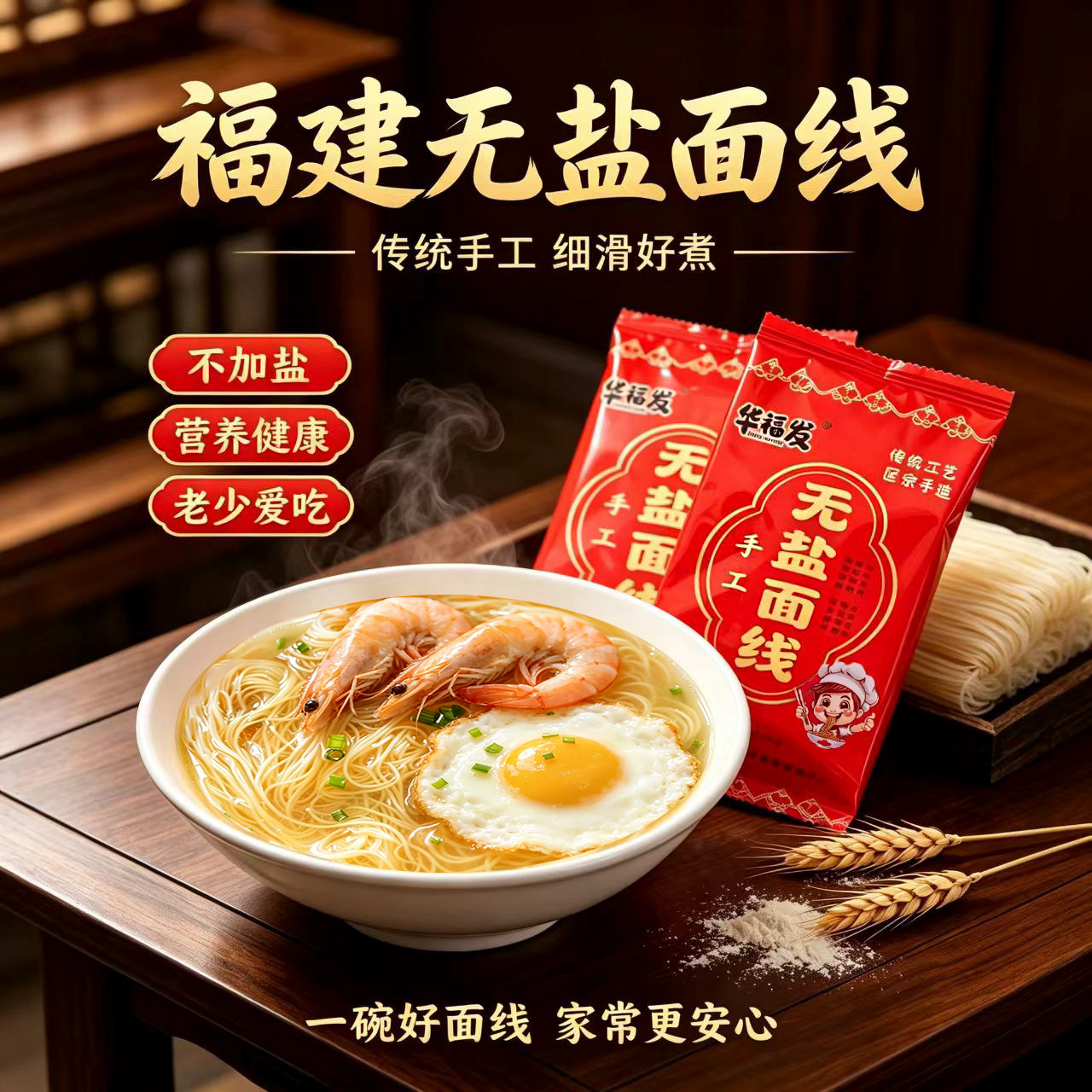 线面福建特产龙须面手工无盐面独立包装速食营养早餐长寿面线袋装