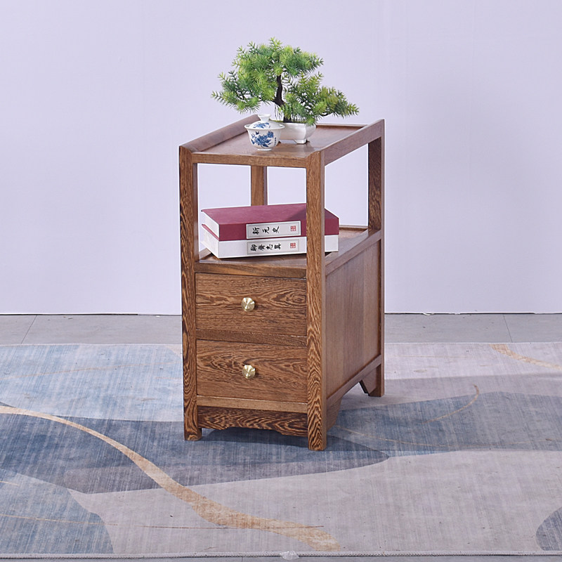 鸡翅木小茶几客厅家用红木边几沙发角几实木新中式侧边柜复古原木