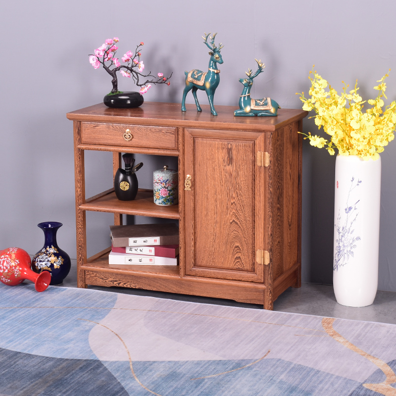 鸡翅木餐边柜红木茶水柜实木家用