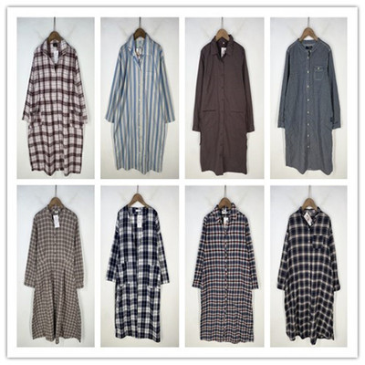 复古着vintage日韩原单学院风甜美系波点格子条纹棉布连衣裙L2461