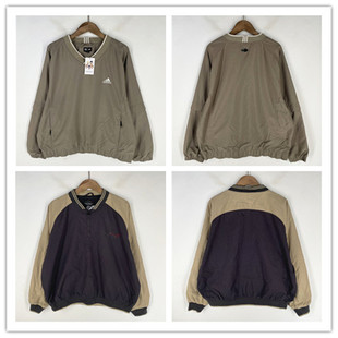 复古着vintage日韩精选英伦风森系纯色拼接徽章LOGO风衣外套F3802